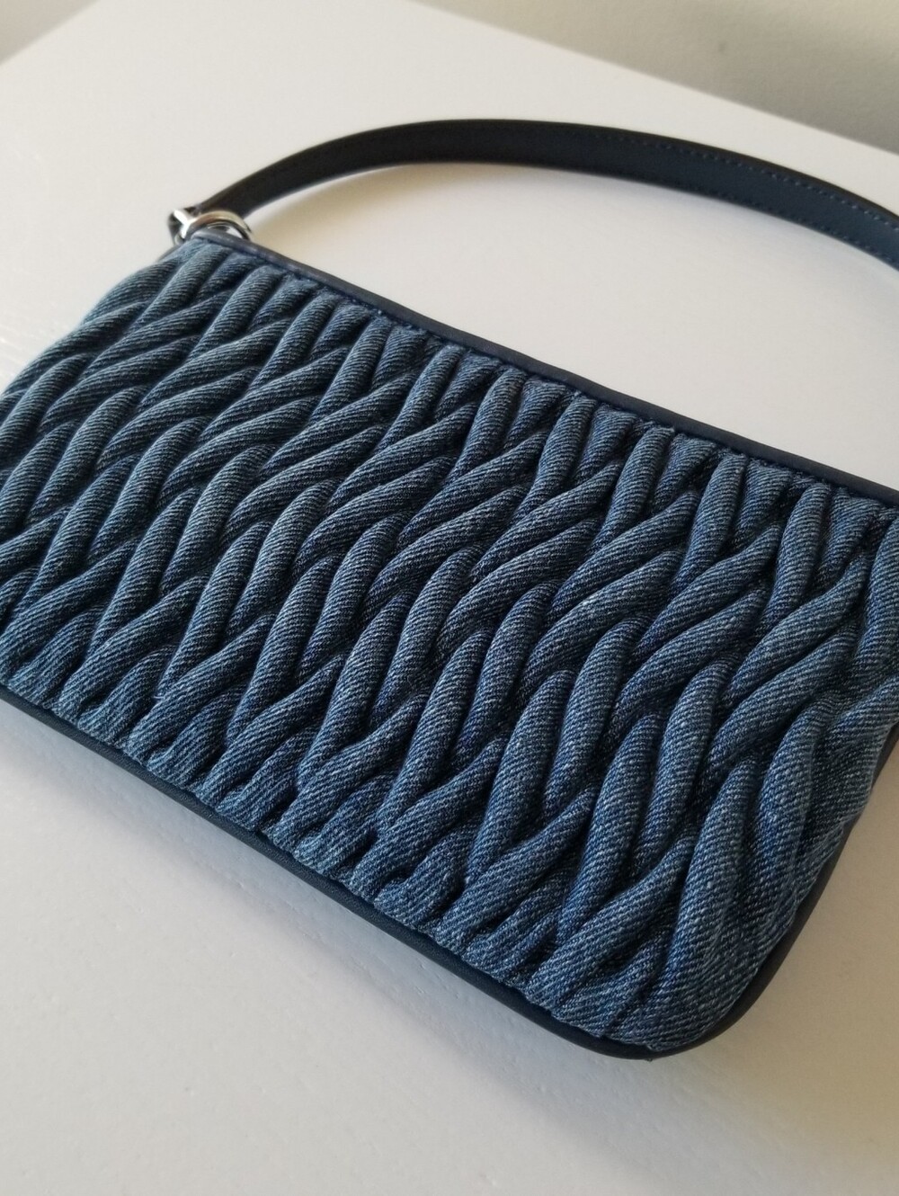 Michael Kors Jet Set Matelasse Denim Wristlet Hand Bag NWT - Picture 4 of 11
